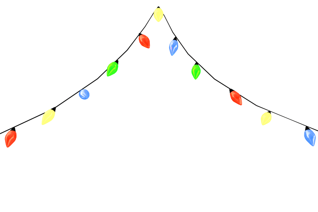 Transparent String of Festive Christmas Lights in Arch Pattern