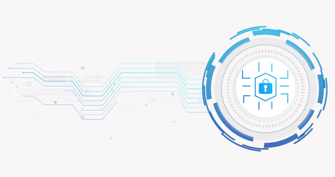 Abstract Cyber Security Concept with Padlock Icon and Network Connections