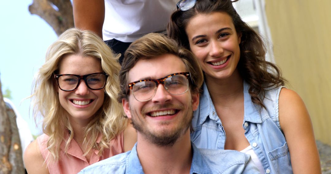 Diverse Group of Young Adults Smiling Outdoors - Free Images, Stock Photos and Pictures on Pikwizard.com