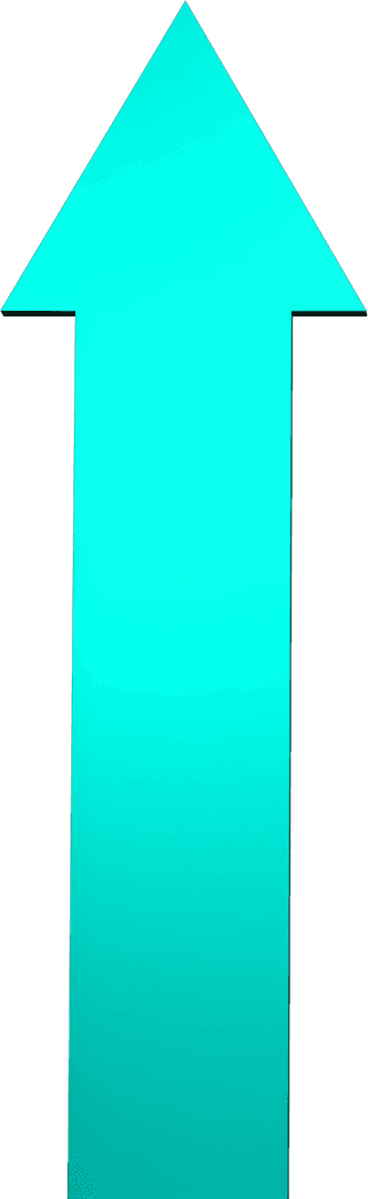 Transparent Blue Arrow Indicating Growth on Transparent Background