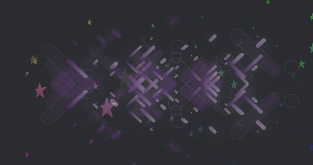 Abstract Movement of Stars and Shapes on Dark Background