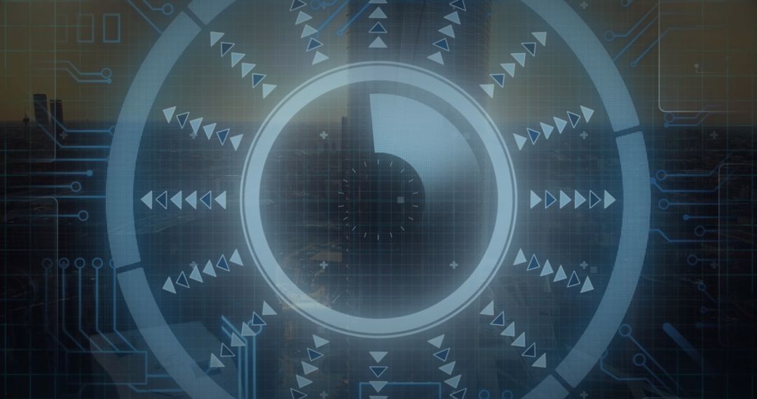 Futuristic Loading Interface Over Aerial Cityscape