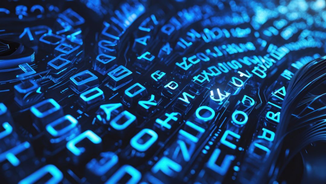 Futuristic Abstract Digital Code Flow with Braided Cables