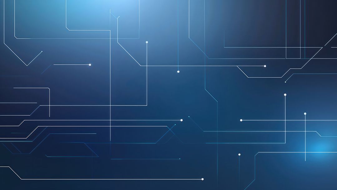 Futuristic Circuit Cloud on Blue Gradient Network Technology Abstract