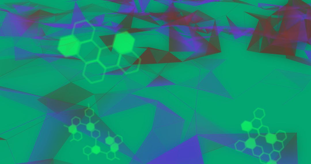 Abstract Futuristic Digital Landscape with Hexagonal Patterns