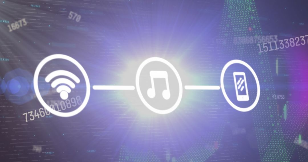 Digital Music Streaming Concept with Tech Interface