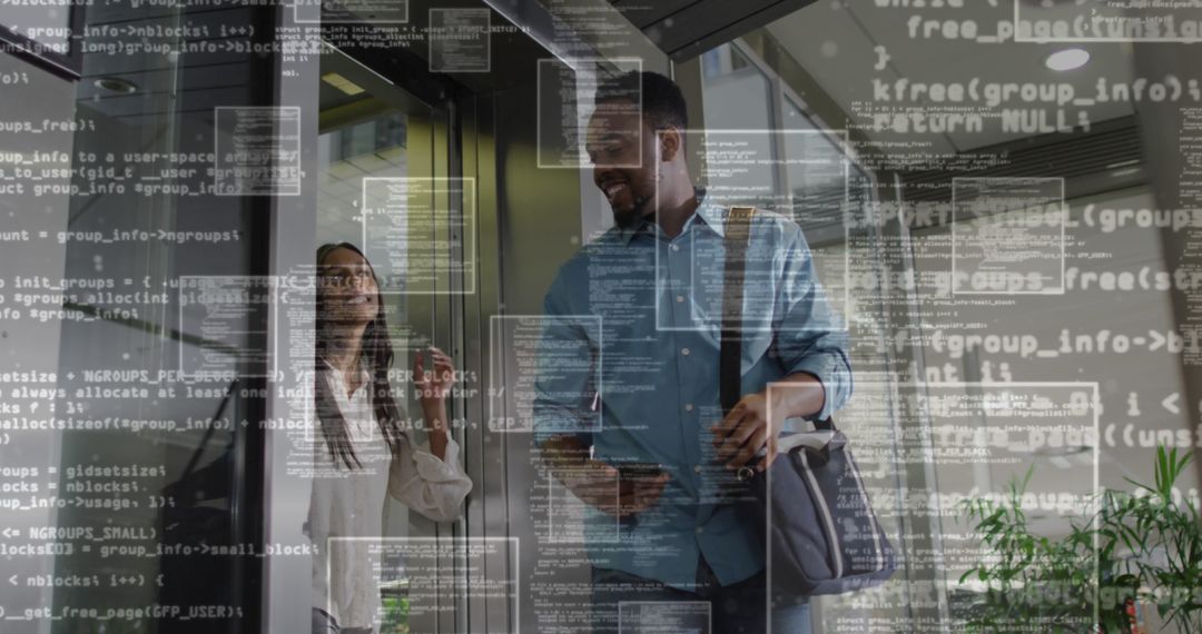 Diverse Business Professionals in Data-Driven Office Environment