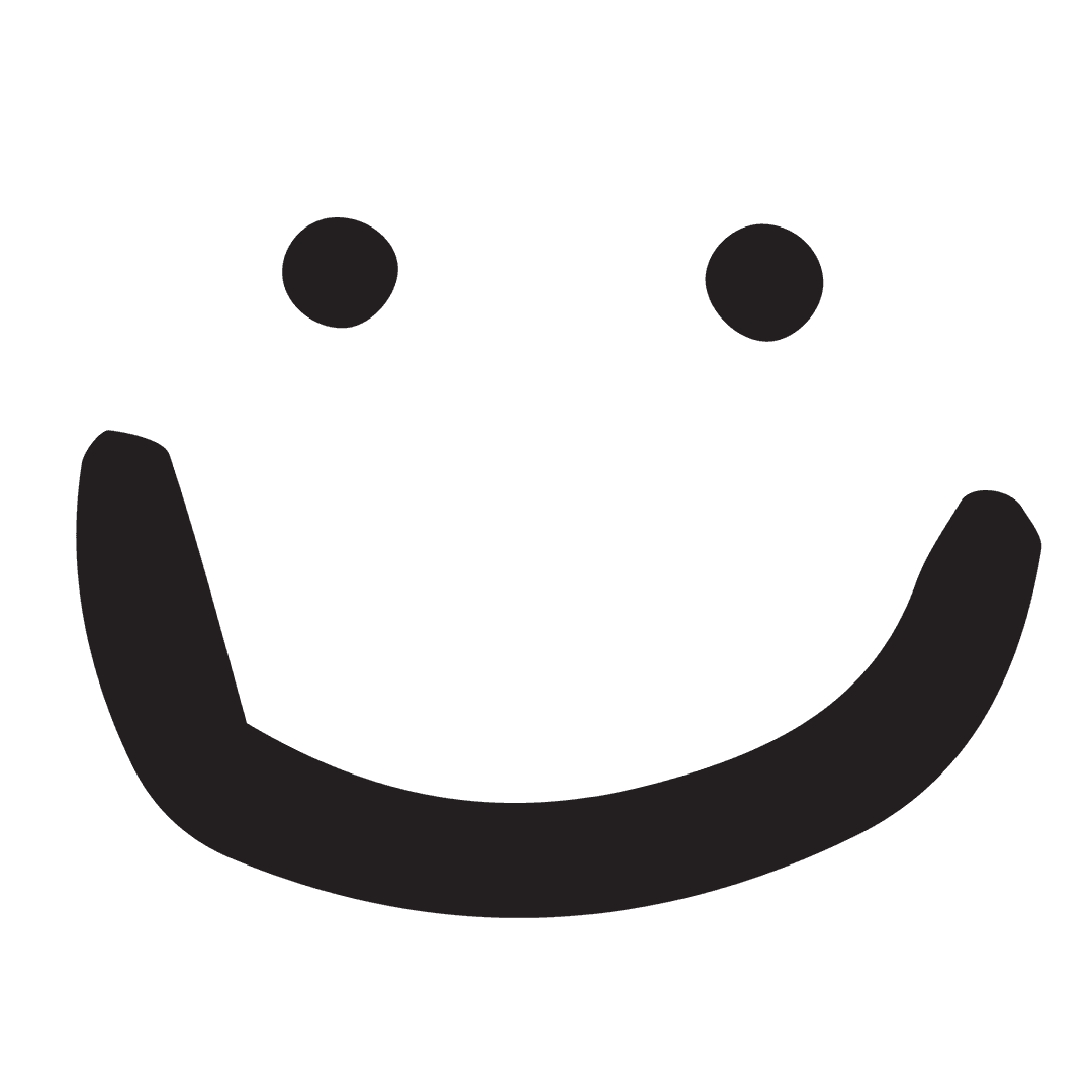 Simple Smiling Face on Transparent Background Digital Illustration