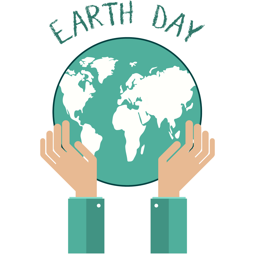 Celebrating Earth Day with Hands Holding Earth on Transparent Background