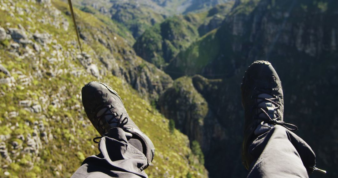 Hiking Adventure in Mountainous Terrain with Scenic View