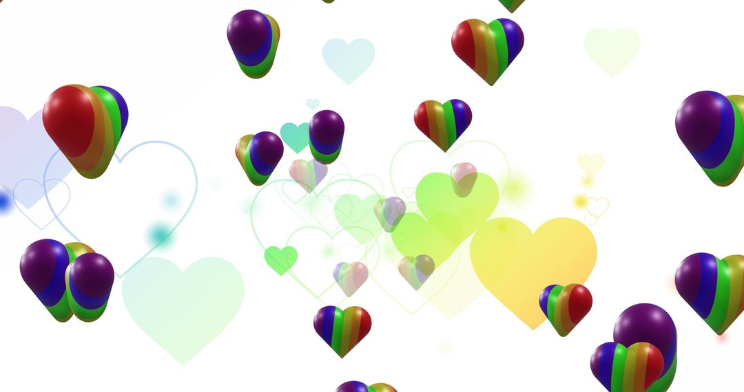 Vibrant Rainbow Hearts Symbols of LGBTQ Pride and Equality