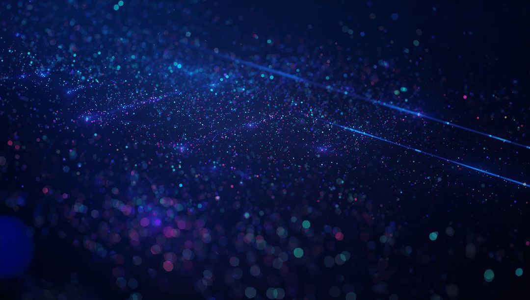 Futuristic Blue Light Streaks with Glowing Particles in Cosmic Space