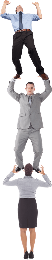 Transparent Business Team Building Exercise Stacking Together