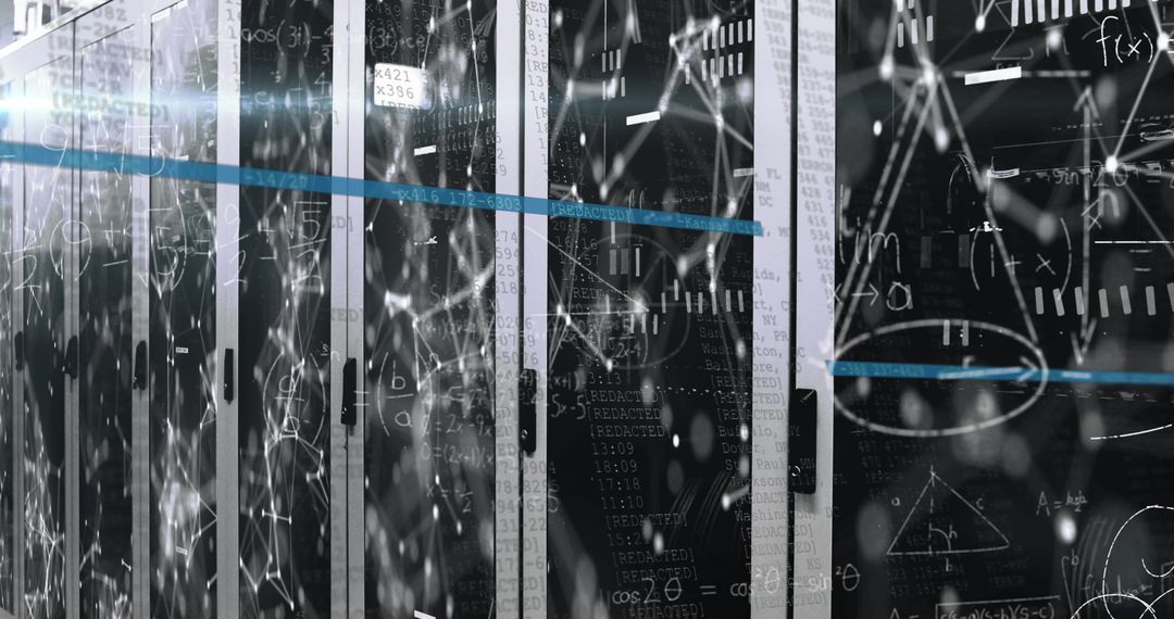 Data Center Technology Network with Futuristic Overlays