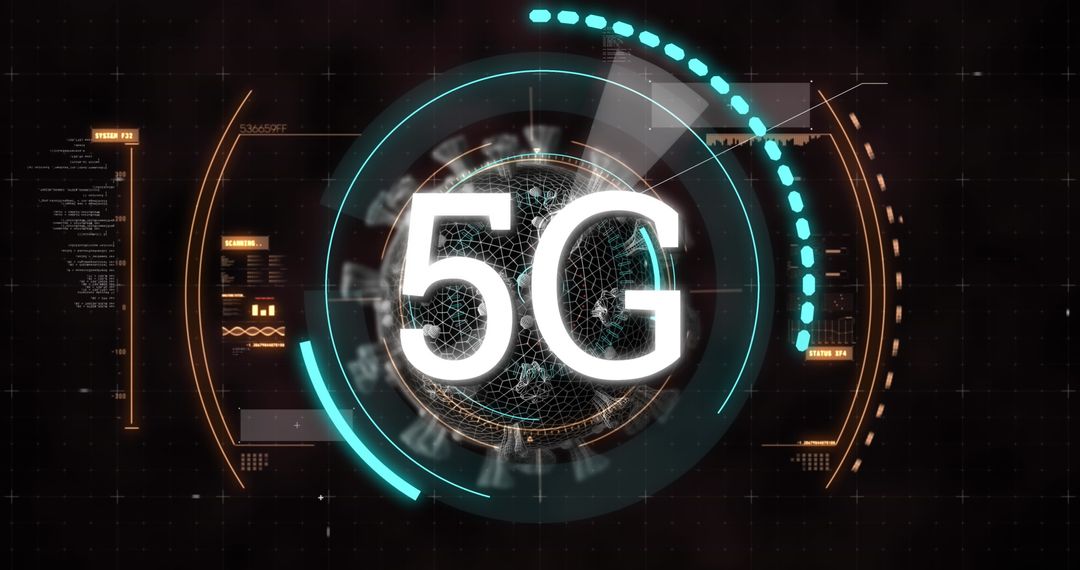 Futuristic Digital 5G Network Interface Concept
