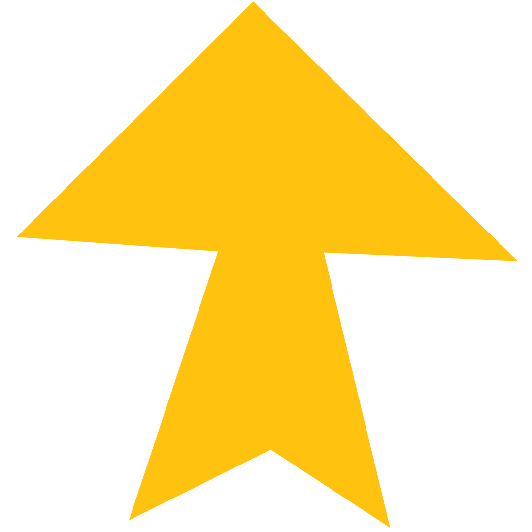 Yellow Arrow Icon on Transparent Background Vector Illustration