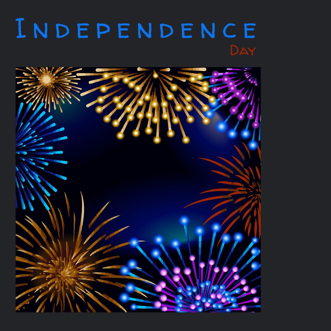 Independence Day Celebration with Colorful Fireworks Display