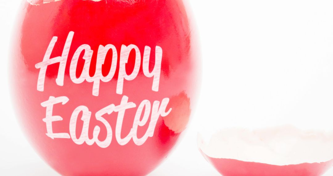 Bright Red Easter Egg with Happy Easter Message