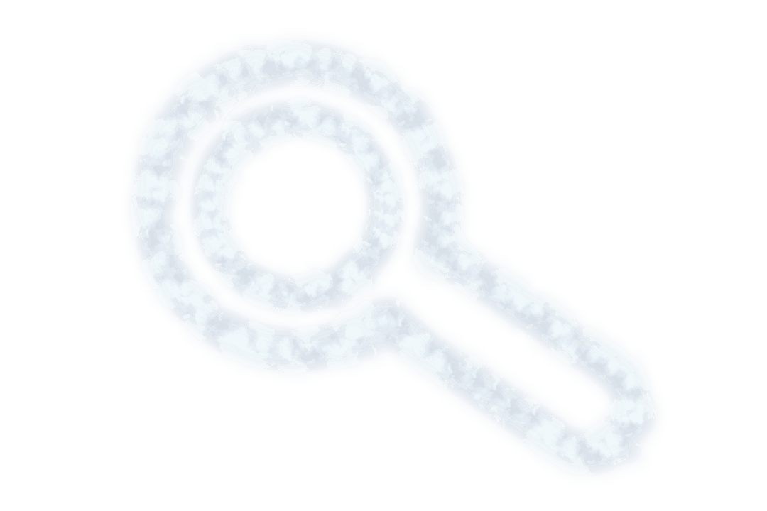Digital Cloud Magnifier Symbol on Transparent Background