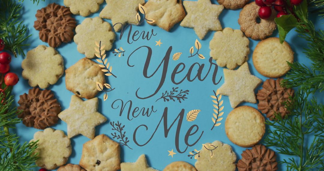 Festive Dessert Display With New Year Message