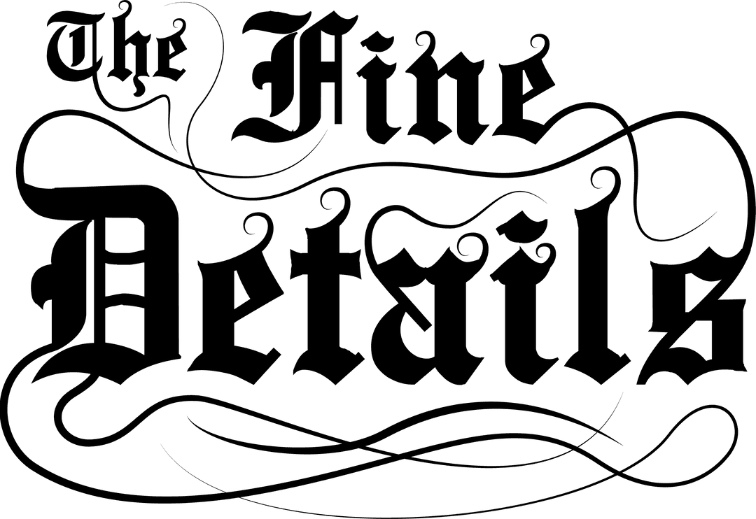 Gothic Nine Details Calligraphy with Ornate Swirls on Transparent Background