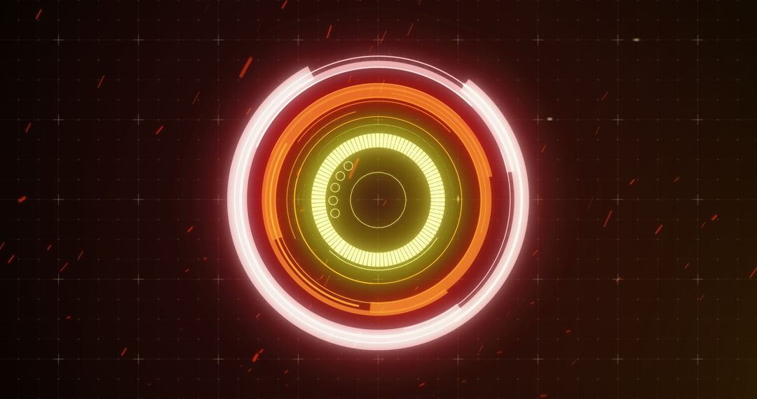 Futuristic Glowing Scope on Digital Grid Background