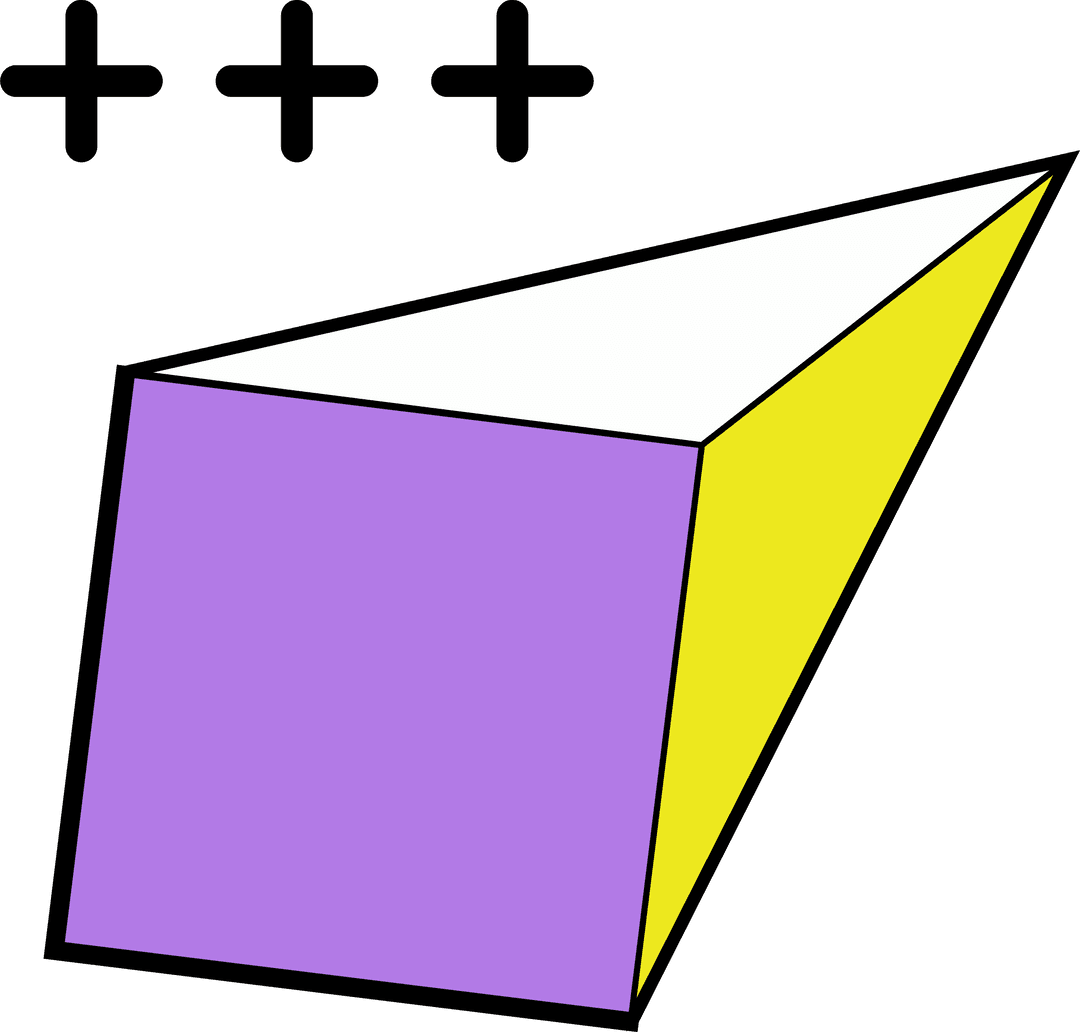 3D Cuboid with Geometric Shapes on Transparent Background