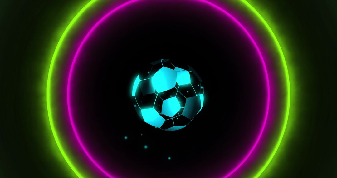 Digital Football in Neon Circle Animation