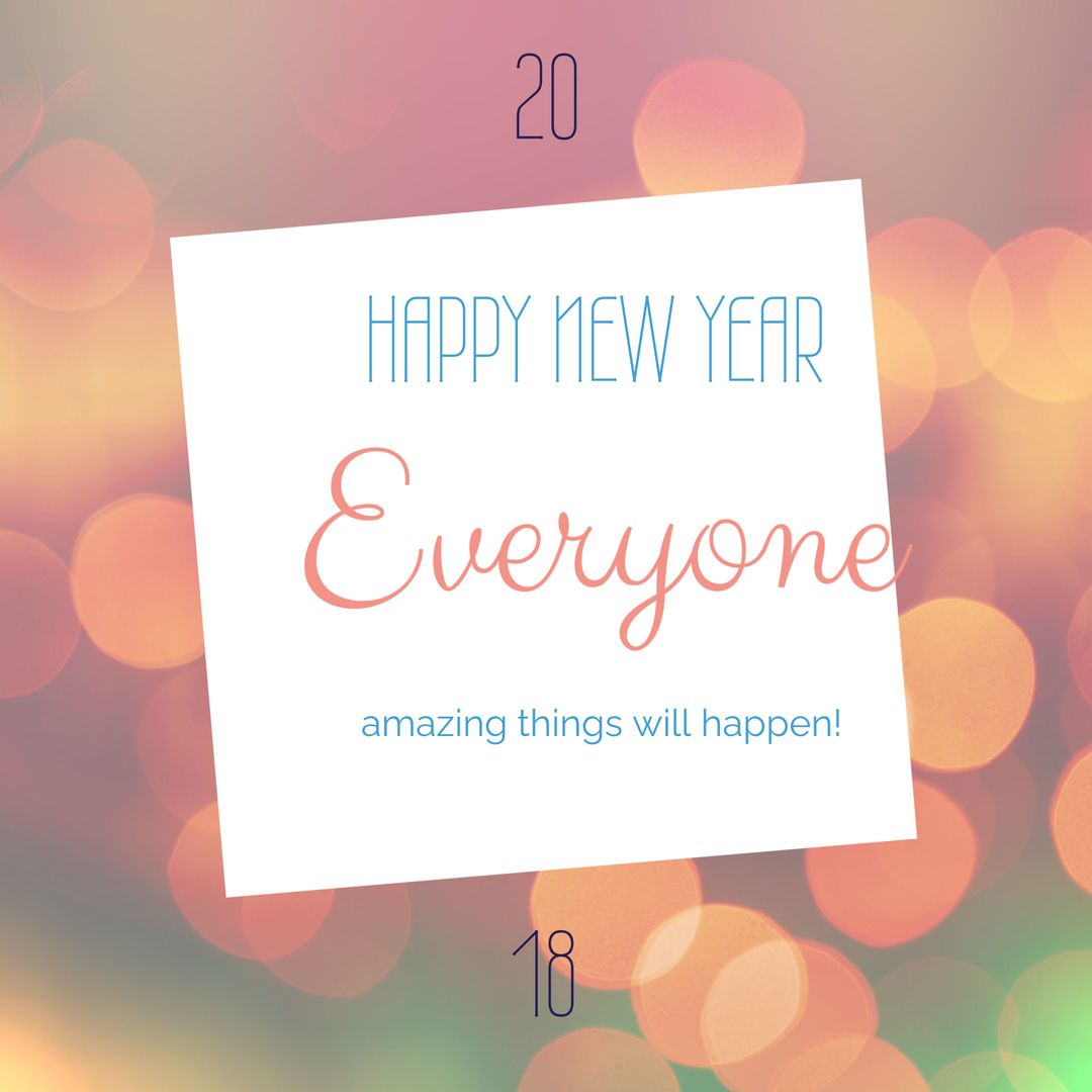Vibrant New Year Greetings Bokeh Background