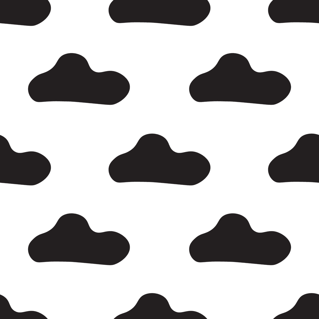 Black Cloud Pattern on Transparent Background