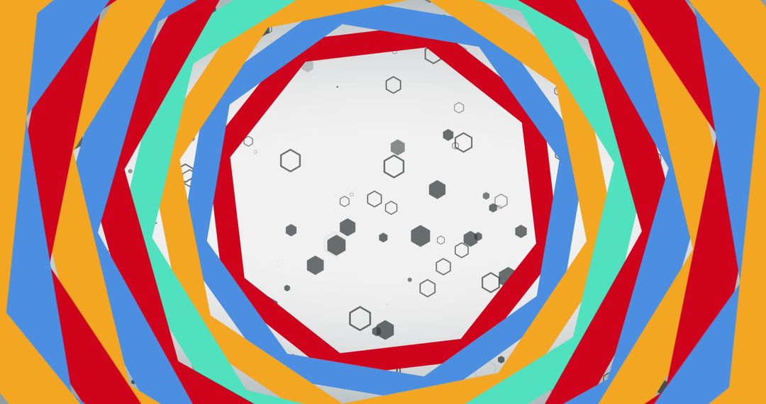 Abstract Colorful Polygonal Frame on White Background