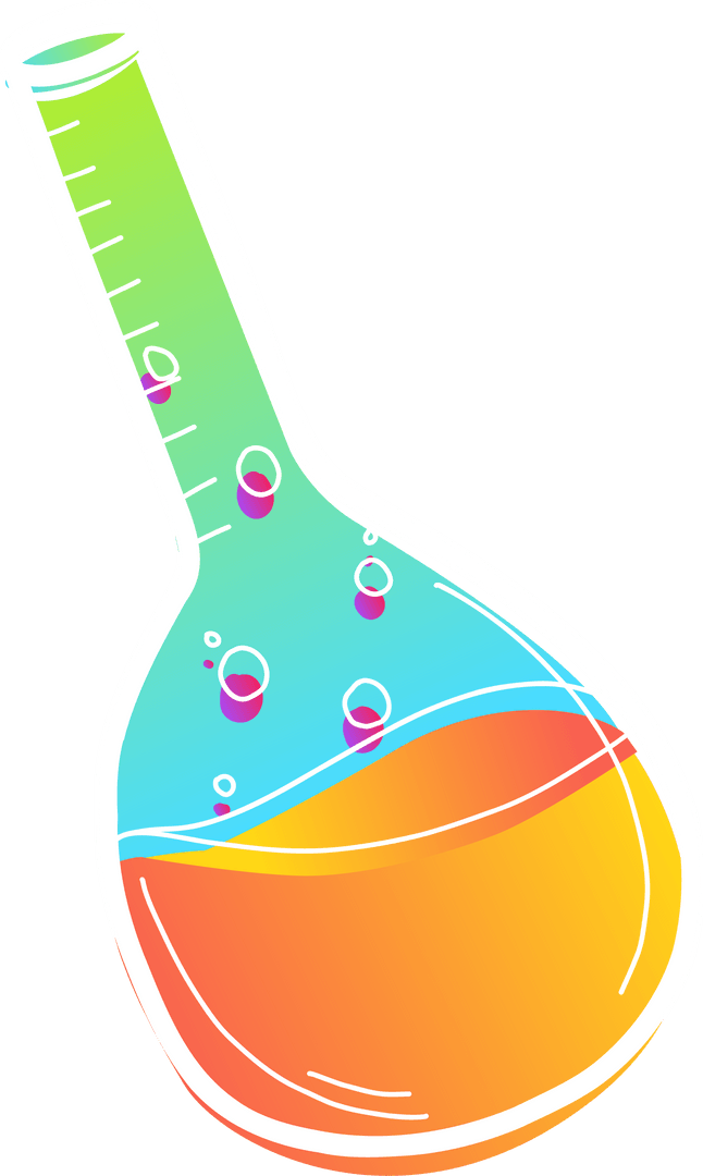 Colorful Gradient Liquid in Transparent Scientific Flask Illustration