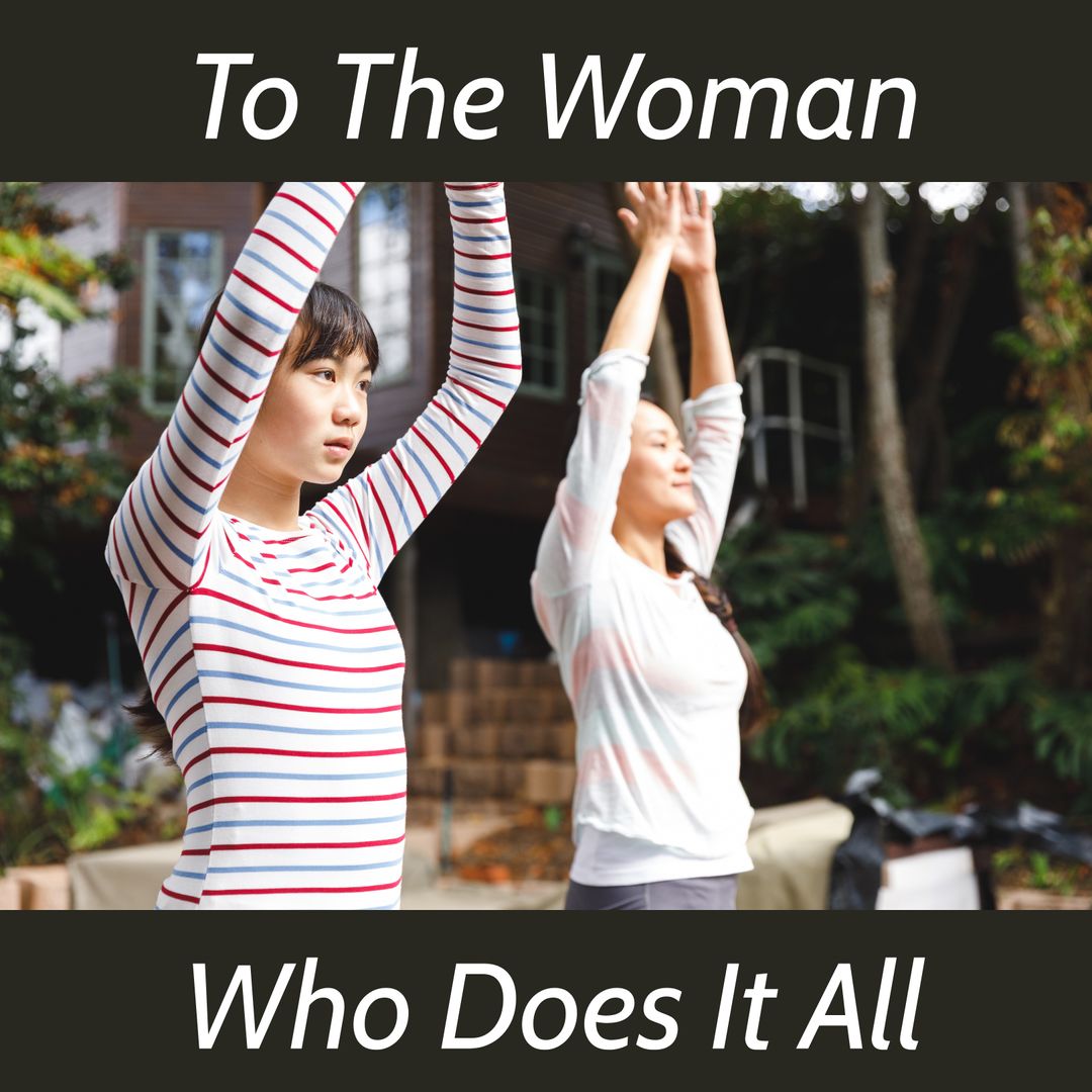 Asian Mother and Daughter Enjoying Outdoor Exercise