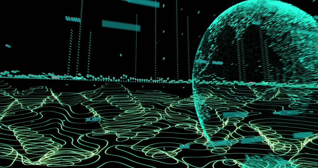 Digital Globe with Network of Green Connections