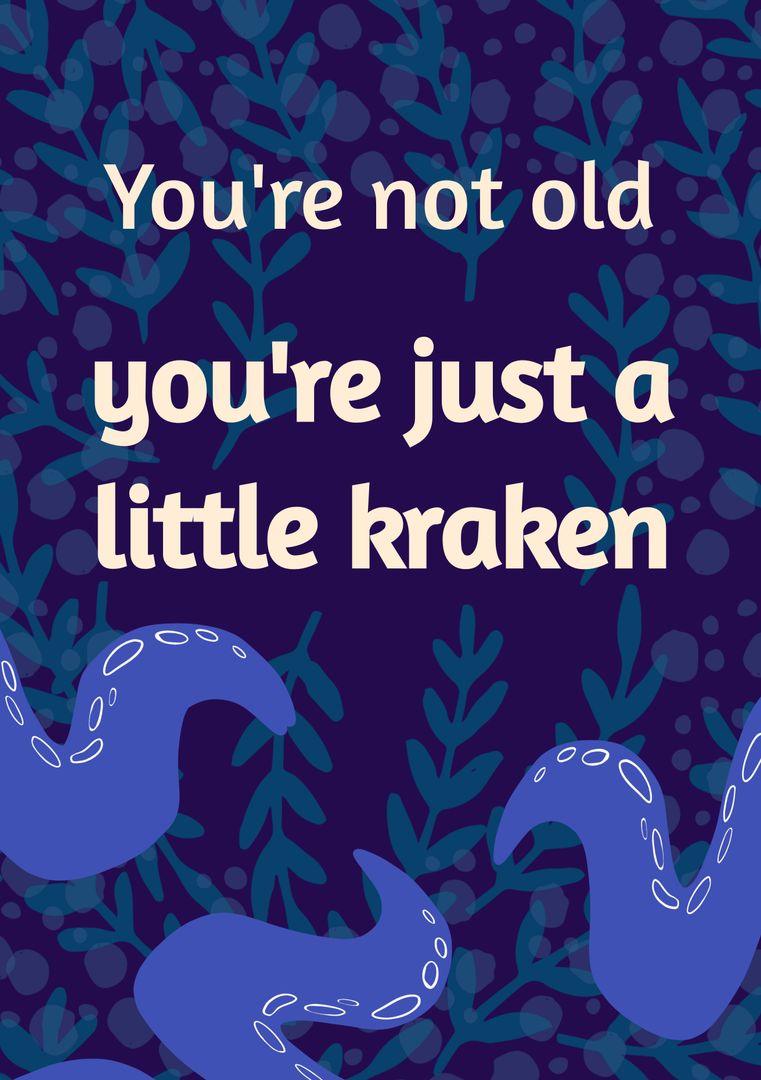 Humorous Kraken Pun for Lighthearted Birthday Wishes - Download Free Stock Templates Pikwizard.com