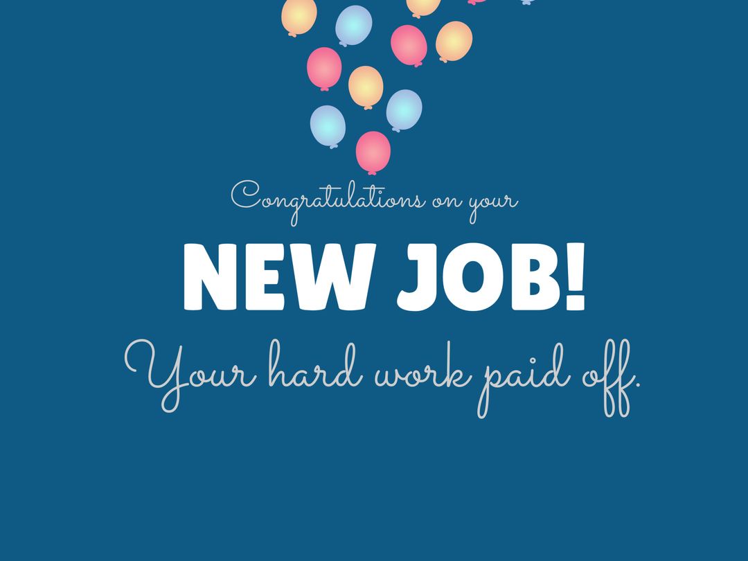 New Job Congratulations with Balloons Celebration