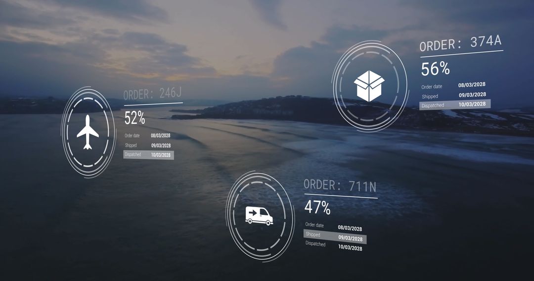 Digital Data Interface Overlaying Scenic Landscape