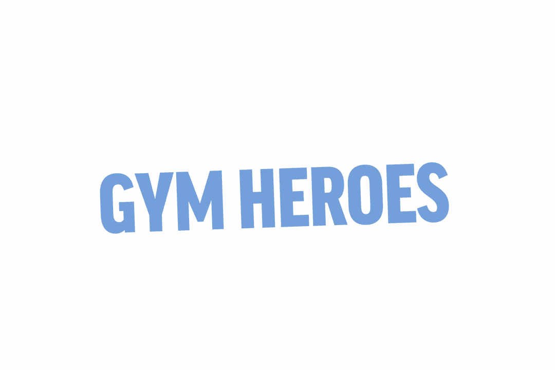 Illustrated Gym Heroes Text on Transparent Background