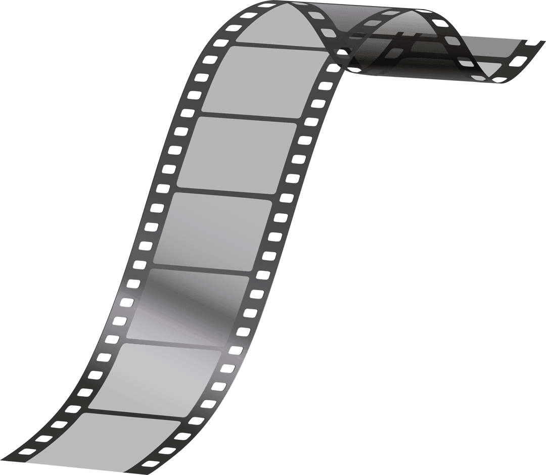 Artistic Waving Film Strip on Transparent Background