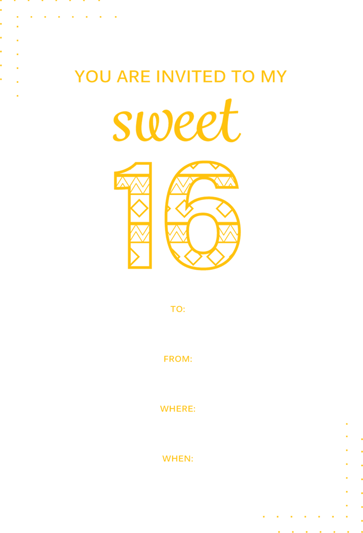 Transparent Sweet 16 Birthday Invitation Design