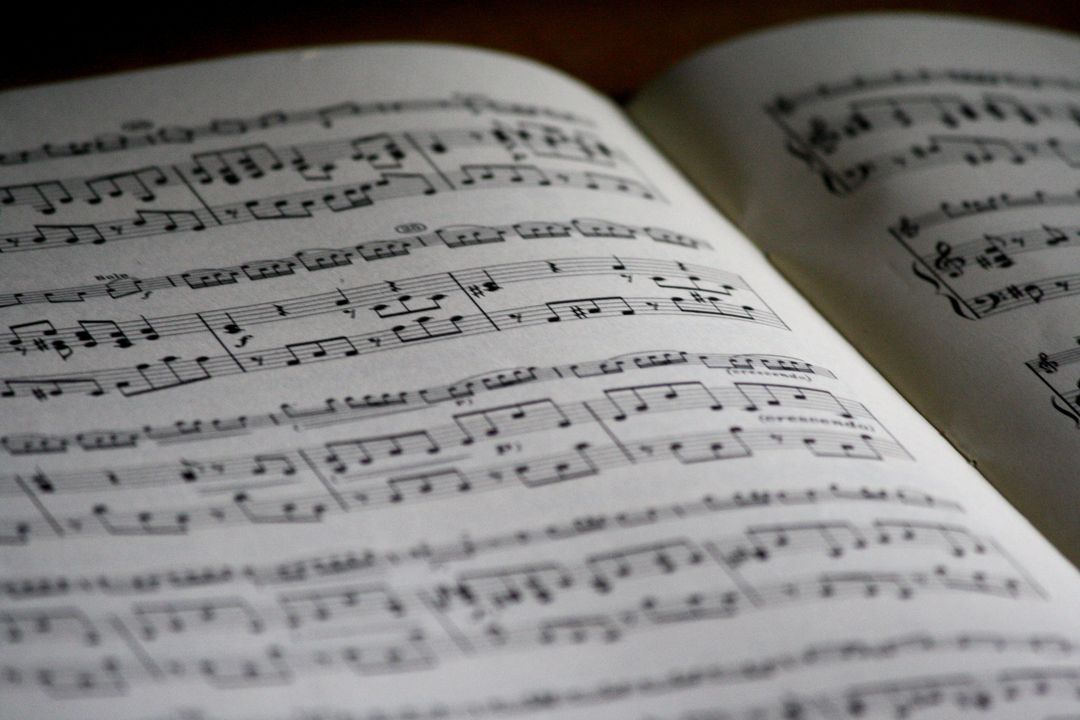 Close-Up of Classical Music Sheet with Notes