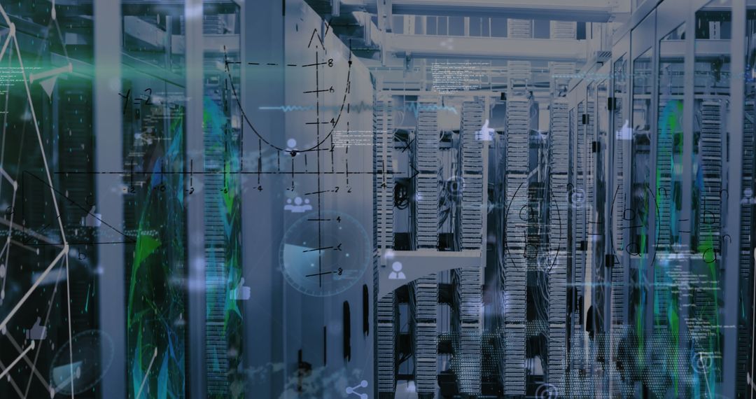 High-Tech Data Center With Digital Interfaces Displayed - Free Images, Stock Photos and Pictures on Pikwizard.com