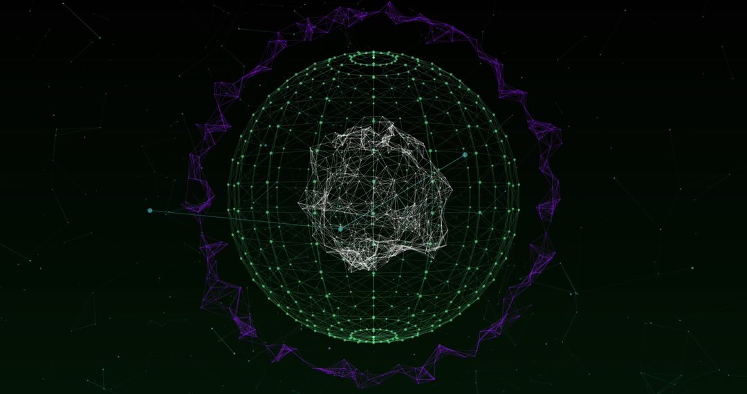Abstract Digital Globe with Network Connections on Dark Background