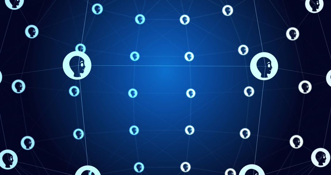 Global Connections with AI Icons Represents Data Processing