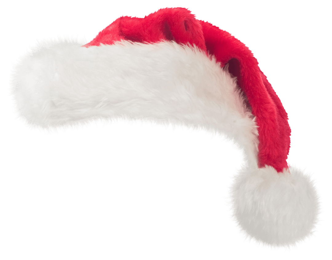 Red Santa Hat Illustration with Transparent Background