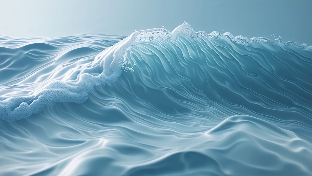 Majestic Ocean Wave with Silky Texture and White Foam