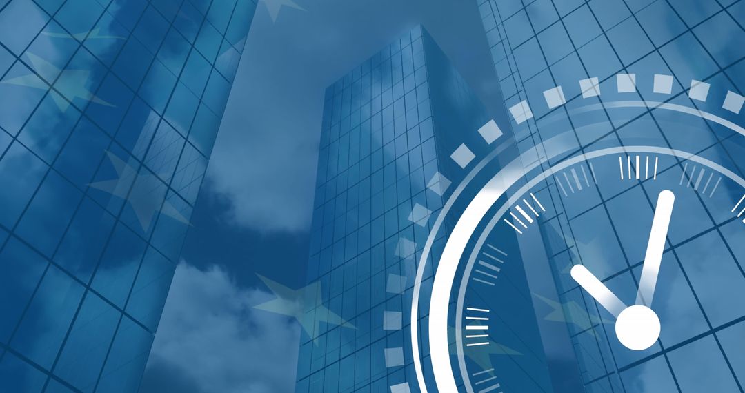 Time Management in European Business Skyline Background