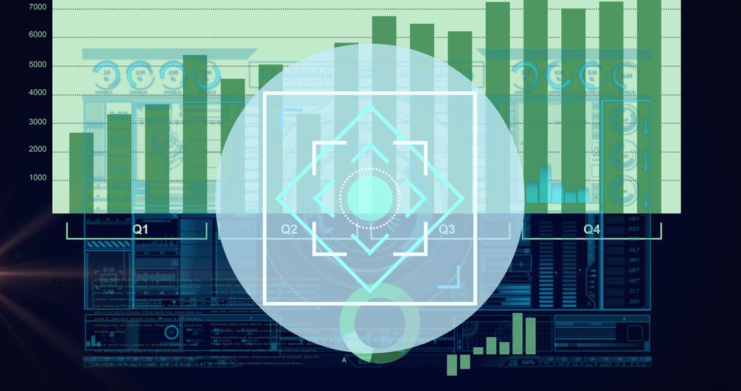 Abstract Digital Interface Targeting Graph with Data Elements - Free Images, Stock Photos and Pictures on Pikwizard.com