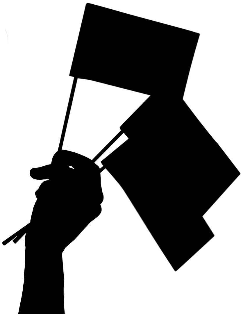 Silhouette of Hand with Flags Transparent for Celebrations