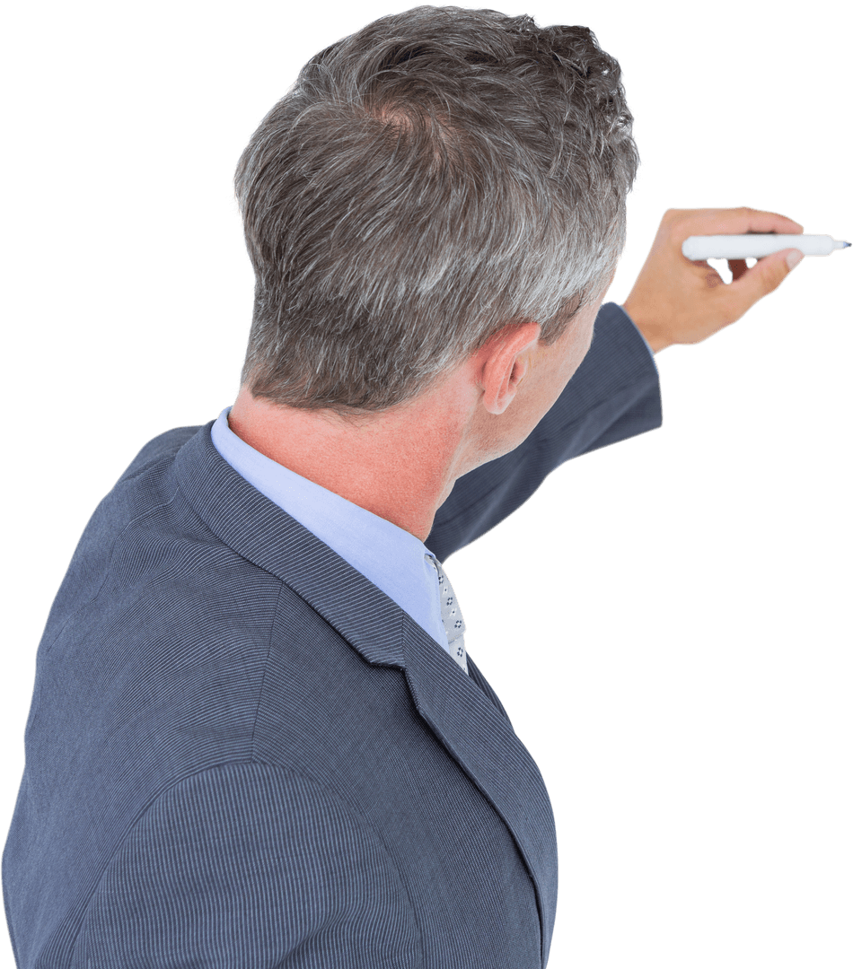 Rear View Business Professional Writing Concept Transparent Background
